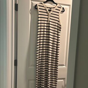 Express Black and Cream Striped Maxi Dress